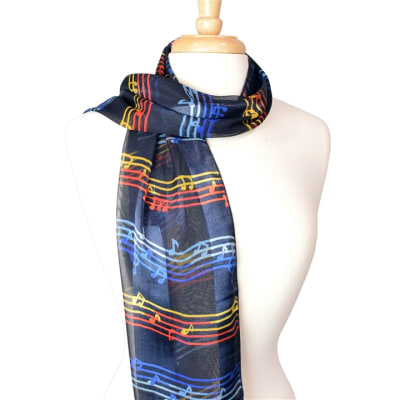 Women's Scarf Music Notes Design at  Women's Clothing store