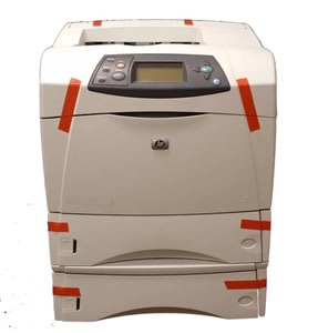 HP LaserJet 4350DTN Printer completely refurbished with genuine parts and rollers by our authorized technicians.