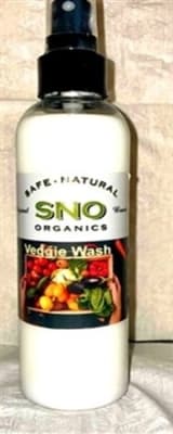 SNO Veggie Wash uses unique natural citrus solvents for effective and safe cleaning that removes surface contaminants, leaving no aftertaste on your produce. Spray generously with Veggie Wash, let soak for 2-3 minutes, rub for a 30 seconds and rinse.
