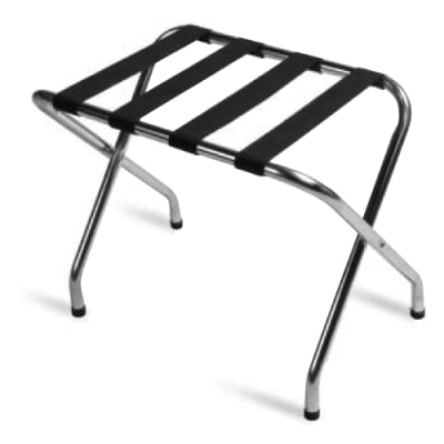Luggage Rack, Chrome with Black Straps, 022-155C-BL