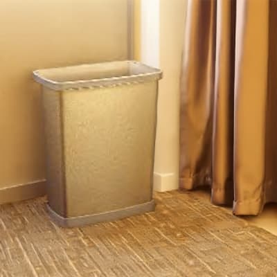 7 qt. Brushed Metallic Rectangular Ignition Resistant Wastebasket 09-3420