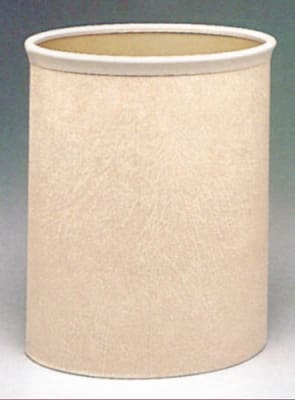 Premium metal 13-quart oval leatherette wastebasket by WESCON/Lancaster Colony, #09-7465, case of 8 pcs.