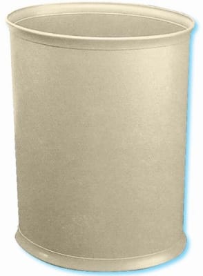 Courtyard-specified taupe color 13-quart oval wastebasket by WESCON/Lancaster Colony, #09-7600/05 bone, case of 8 pcs.
