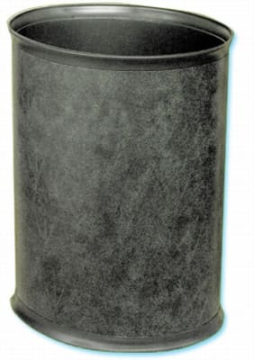 Ignition-resistant 13-quart oval leatherette wastebasket by WESCON/Lancaster Colony, #09-7670, case of 8 pcs.