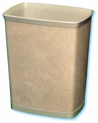 7-quart rectangular leatherette wastebasket by WESCON/Lancaster Colony, #09-9040, case of 12 pcs.