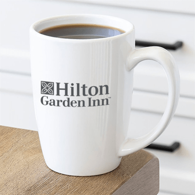 The Contour 14 oz Ceramic  Latte Mug, Hilton Garden Inn