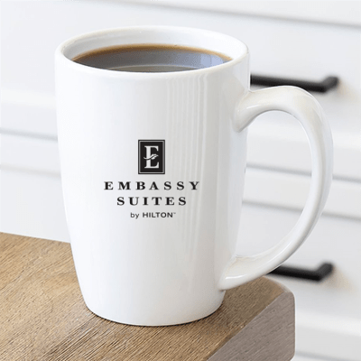 The Contour 14 oz Ceramic Latte Mug, Embassy Suites by Hilton