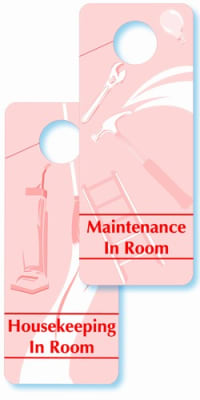 Housekeeping In Room/Maintenance in Room Door Hanging Sign