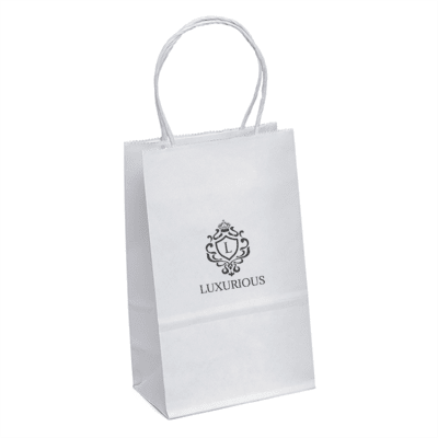 CUSTOMIZED White Small Gift Bag, 12292C