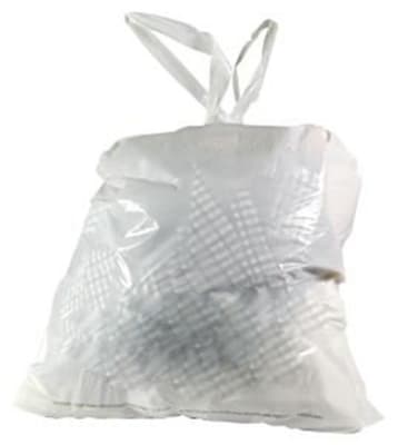 12x16x4 White plastic laundry bag with plastic drawstring, No. 151-12164