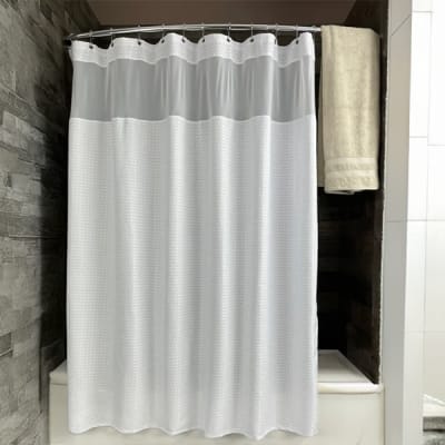 Waffle Shower Curtain with Window