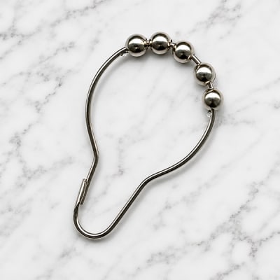 Stainless Steel with 5 ABS Nickel Plated Rollers Shower Curtain Hooks