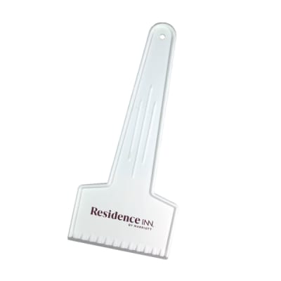 Ice scraper made of break-resistant plastic with Residence Inn logo