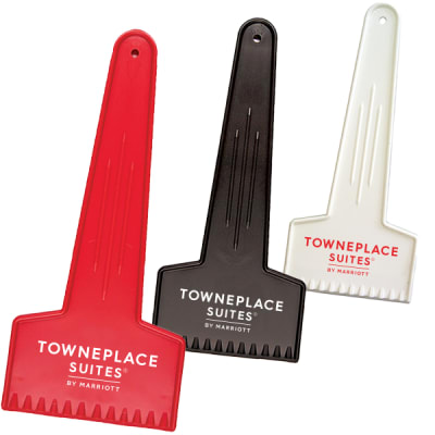 Ice scraper made of break-resistant plastic with TownePlace Suites  logo