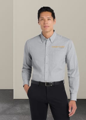 Plaid Pattern Easy Care Shirt, Courtyard BY MARRIOTT 751-S639-05