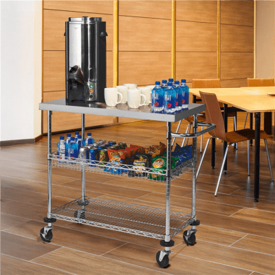Stainless Steel Serving Cart, 780-FSC183636SS