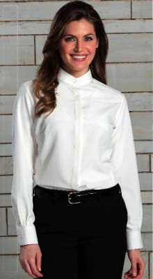 Ladies Batiste Banded Collar Shirt, 843-5392