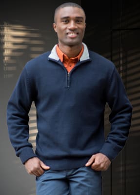 Quarter Zip Mock Neck Sweater, 843-712
