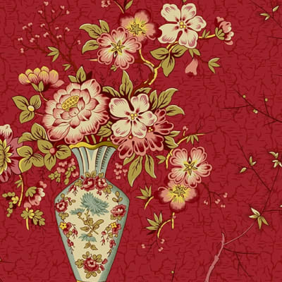 Anne's English Scrapbox Vase Crimson