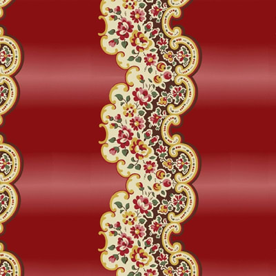 Anne's English Scrapbox Vase Rococo stripe crimson