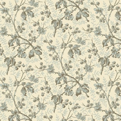 This shows an allover tangled vine set on a cream background.