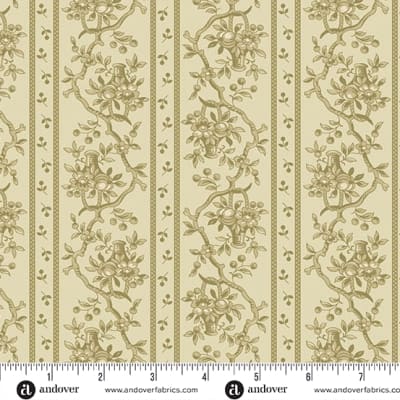 FARMERS DAUGHTER  Orchard Stripe Moss A-10085-LN  by Laundry Basket Quilts