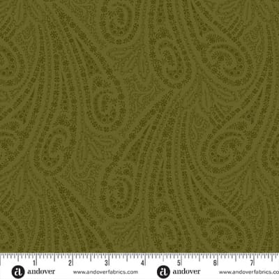 GRAND PAISLEY: Olive Green  by Jo Morton
