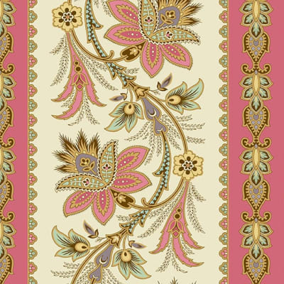 HOLBROOK: Sue Border Stripe Raspberry by Max and Louise