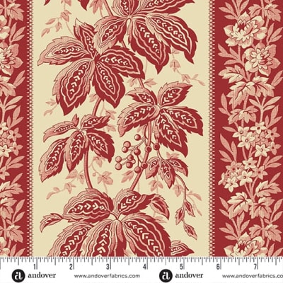 JINGLE BELL Holiday Vine Stripe Cranberry A-10344- R by Laundry Basket Quilts