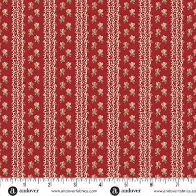 JINGLE BELL  Fairy Lights Cranberry A-10354- R   by Laundry Basket Quilts