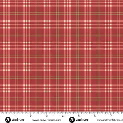 JINGLE BELL   Pajama Plaid Cranberry A-10356- R    by Laundry Basket Quilts