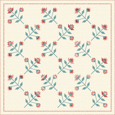 Prarie Rose Quilt Pattern by Laundry Basket Quilts