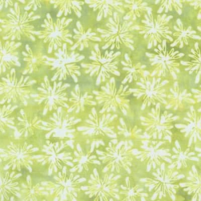 Chartreuse Blooms Batik # 2531Q-X  shows a soft green batik with an flowers.