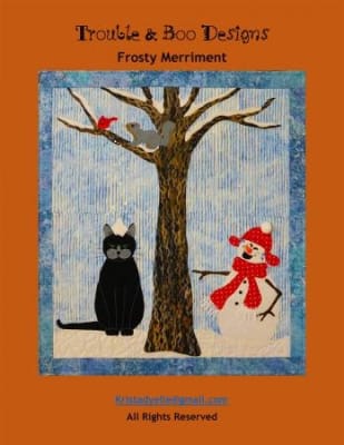 Frosty Merriment  Cat Quilt Pattern by Trouble & Boo