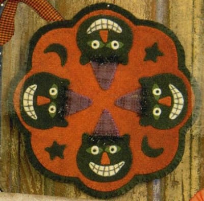 Spooky Cat Candle Mat Pattern