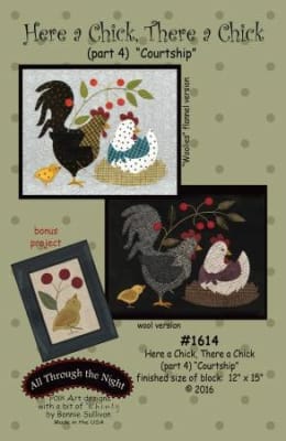 Chicken Pattern - Wool Applique Patterns - Hens and Chicks ATN 1613