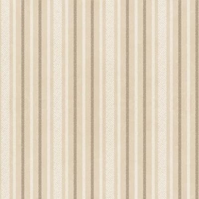 En Bleu Fabric Stripe in Tan by Katie Pertiet shows a small scale narrow stripe.
