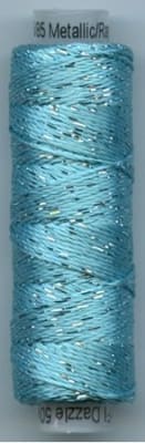 Dazzle 50 Yard Mini Spool of Sue Spargo's Dazzle Thread  AQUA SEA