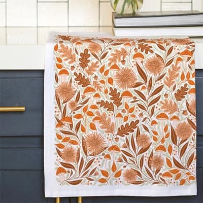 MUSHROOM MEDLEY TEA TOWEL by GINGIBER