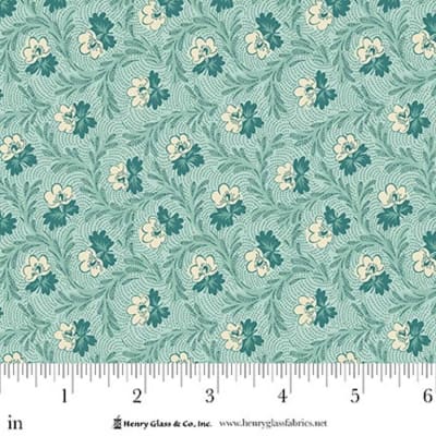 LOST GARDENS OF HELIGAN:  Floral Garland Lt. Teal 3584-17      by Michelle Yeo