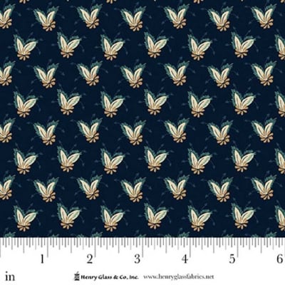 LOST GARDENS OF HELIGAN:  Feathery Foulard Prussian Blue  3585-77    by Michelle Yeo