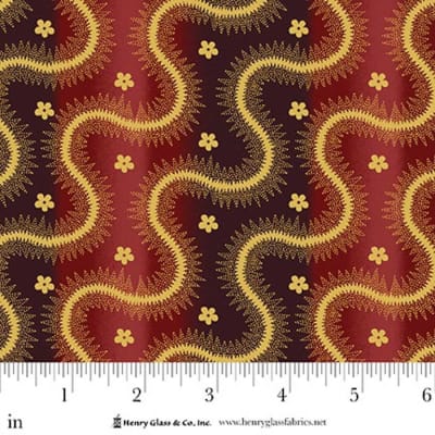 LOST GARDENS OF HELIGAN:  Serpentine Stripe Red  3589-88   by Michelle Yeo