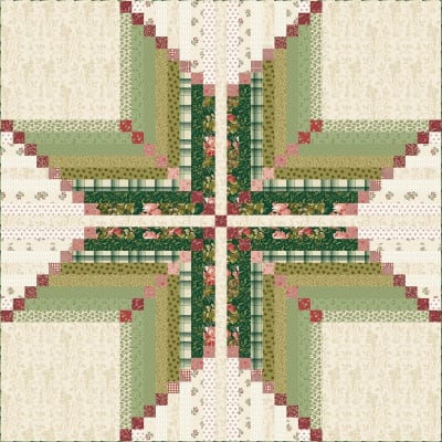 JOY Virginia Star Quilt Pattern by Laundry Basket Quilts shows a modern variation of a star quilt with one large star and no border.