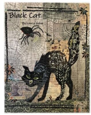 Black Cat Collage Quilt Pattern by Laura Heine