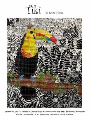 Tiki Toucan Collage Pattern by Laura Heine  shows a toucan bird.