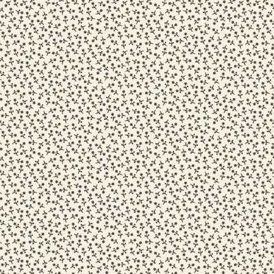 Everyday Essentials Shirting No. Two by Sheryl Johnson for Marcus Fabrics shows a very small shirting motif in black on a cream ground.
