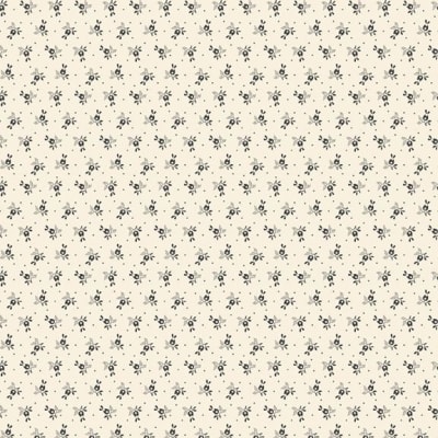 Everyday Essentials Shirting No. Eight  by Sheryl Johnson for Marcus Fabrics shows a very small shirting motif in black on a cream ground.