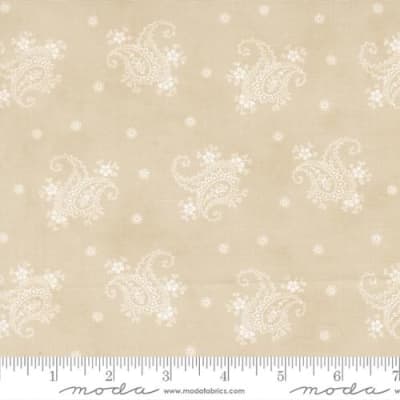 BREATHTAKING BLUES:  Paisley Ecru 44405 12 by 3 Sisters