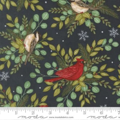 WHEN SNOW FALLS Winter Birds Night Sky 56170 13 by Deb Strain