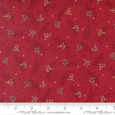 WHEN SNOW FALLS S Tossed Greenery Berry Red 56175 14 by Deb Strain